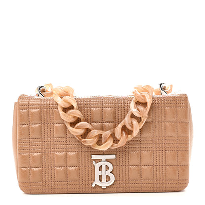 Burberry Patent Quilted Resin Chain Small Lola Bag Tan 1 of 9