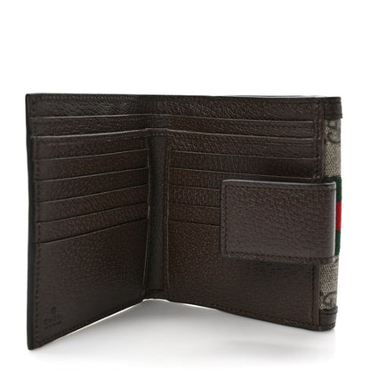 Gucci GG Supreme Monogram Web Ophidia French Flap Wallet Beige New Acero 5 of 6