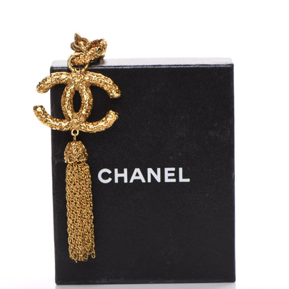 Chanel Textured Etruscan CC Tassel Necklace Gold 6 of 6