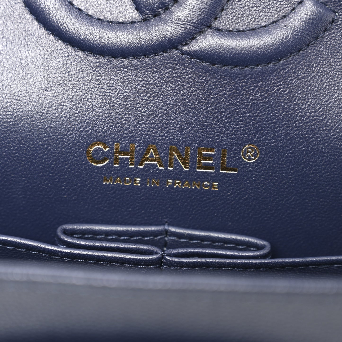 Caviar Quilted Medium Double Flap Navy