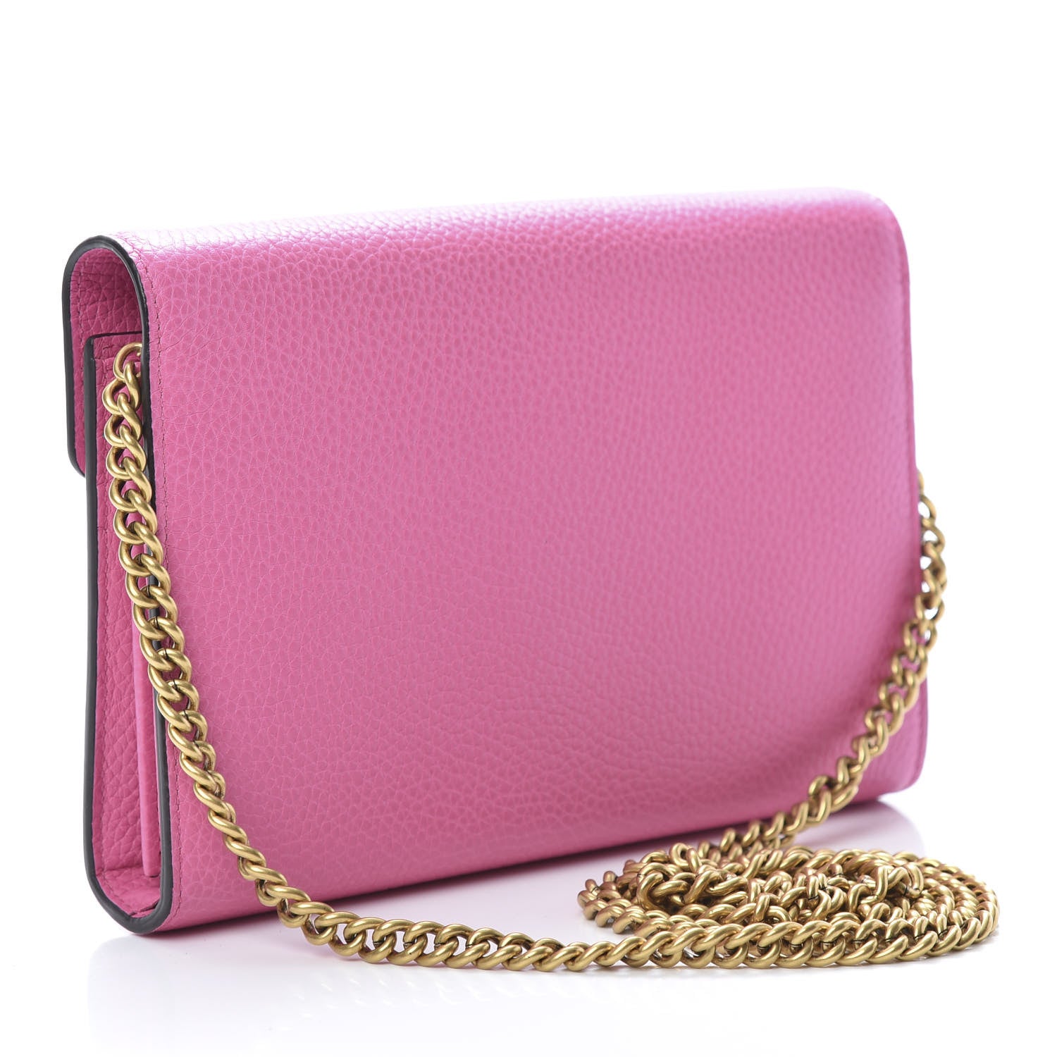 Gucci Cellarius Calfskin GG Marmont Chain Wallet Pink Tropical Flower 3 of 11