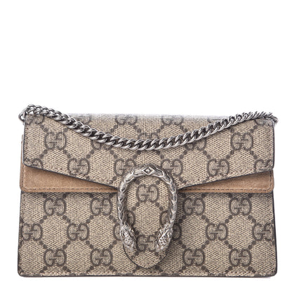 Gucci GG Supreme Monogram Super Mini Dionysus Shoulder Bag Taupe 1 of 9