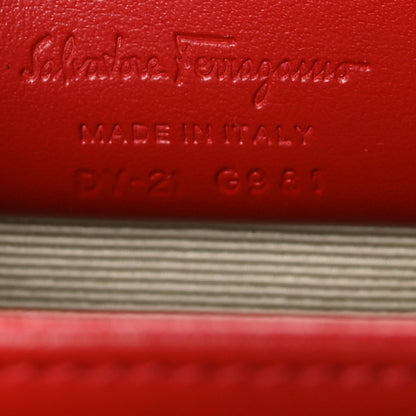 Salvatore Ferragamo Raffia Calfskin Small Iconic Top Handle Red Multicolor 7 of 11
