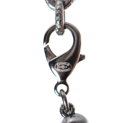 Chanel Ruthenium Beaded Crystal CC Long Necklace Black 3 of 4