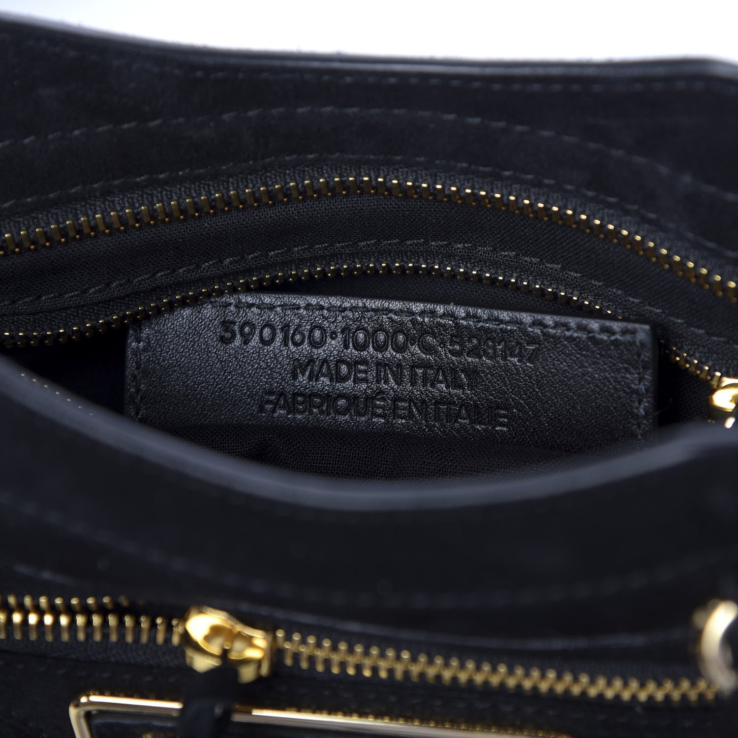 Balenciaga Baby Daim Suede Gold Metallic Edge Hardware Mini City Black 9 of 10