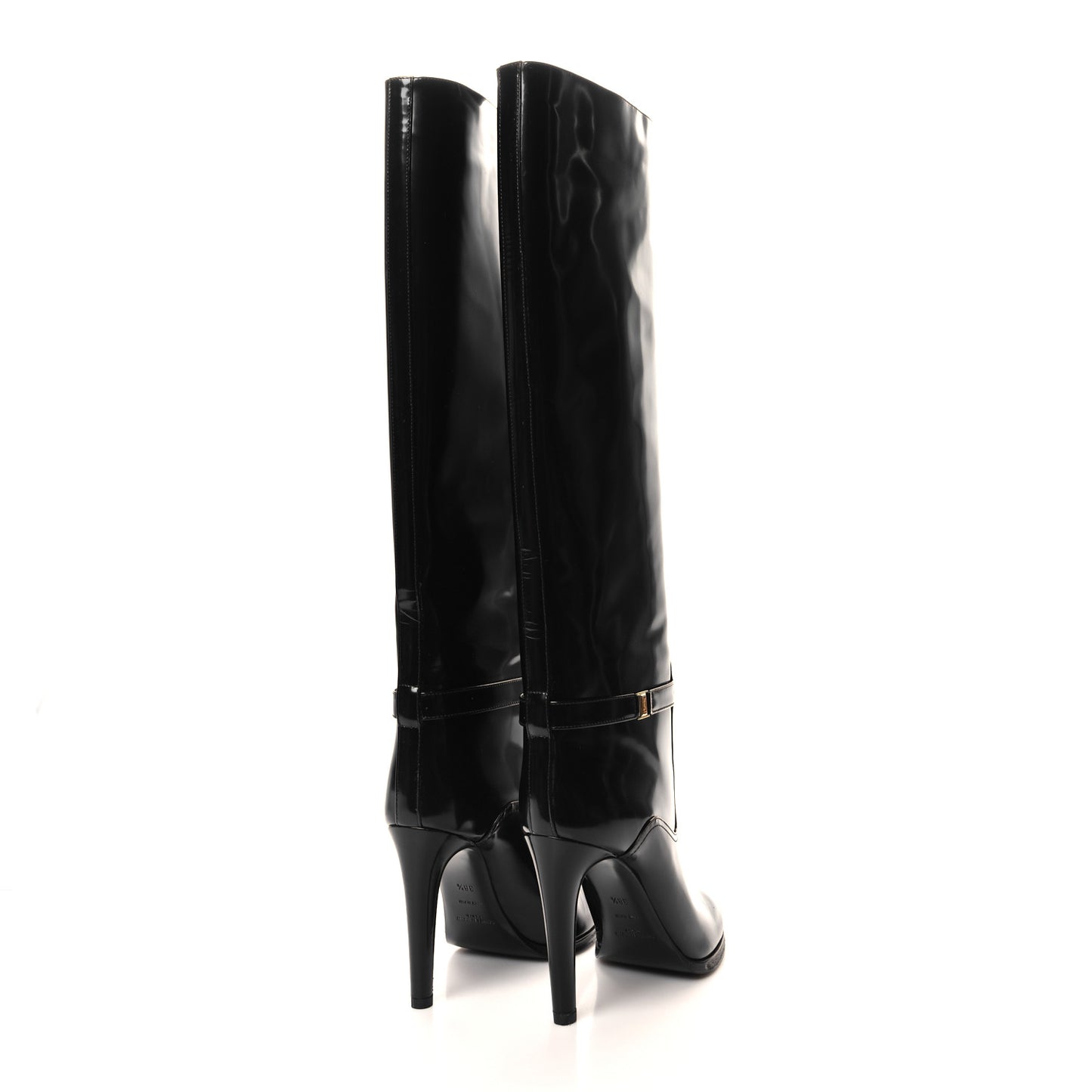 Patent Calfskin Linda 100 Boots 38.5 Black