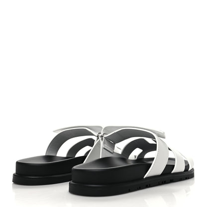 Hermes Calfskin Womens Chypre Sandals 40 White 4 of 8