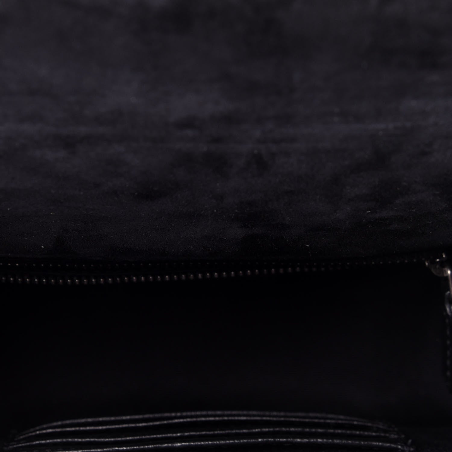 Saint Laurent Crocodile Embossed Lambskin Matelasse Monogram Niki Chain Wallet Black 5 of 12