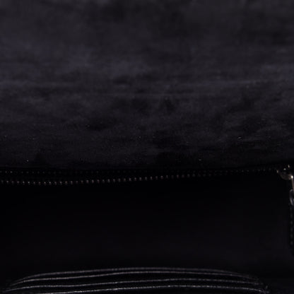Saint Laurent Crocodile Embossed Lambskin Matelasse Monogram Niki Chain Wallet Black 5 of 12