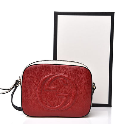Gucci Dollar Calfskin Small Soho Disco Bag Hibiscus Red Mystic White Blue 12 of 13
