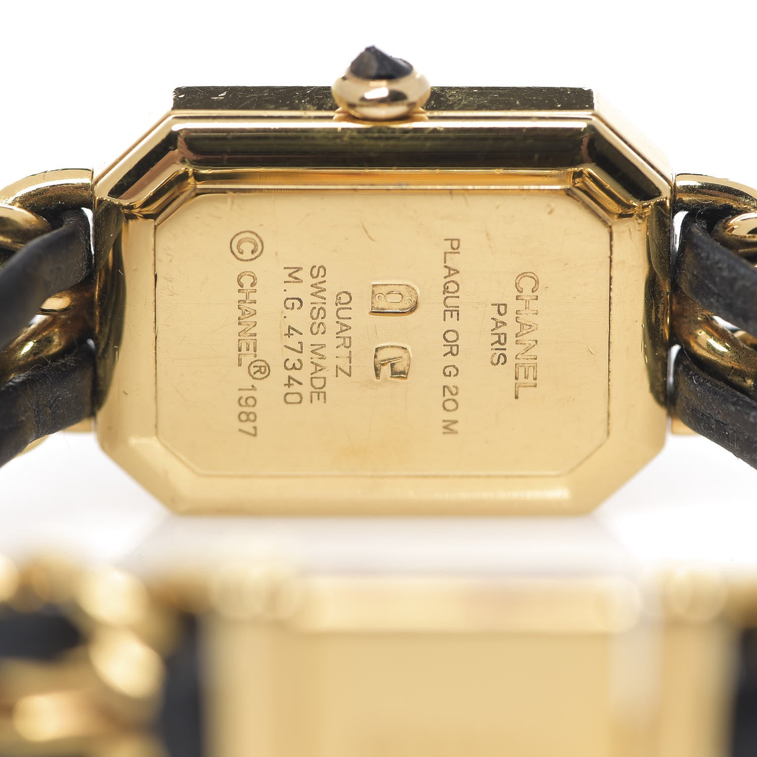 Chanel Stainless Steel Lambskin 20mm Chain Premiere Quartz Watch Gold M 5 of 9