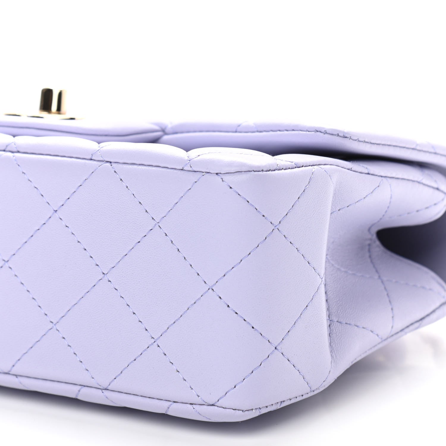Chanel Lambskin Quilted Mini Top Handle Rectangular Flap Light Purple 10 of 11
