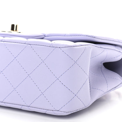 Chanel Lambskin Quilted Mini Top Handle Rectangular Flap Light Purple 10 of 11