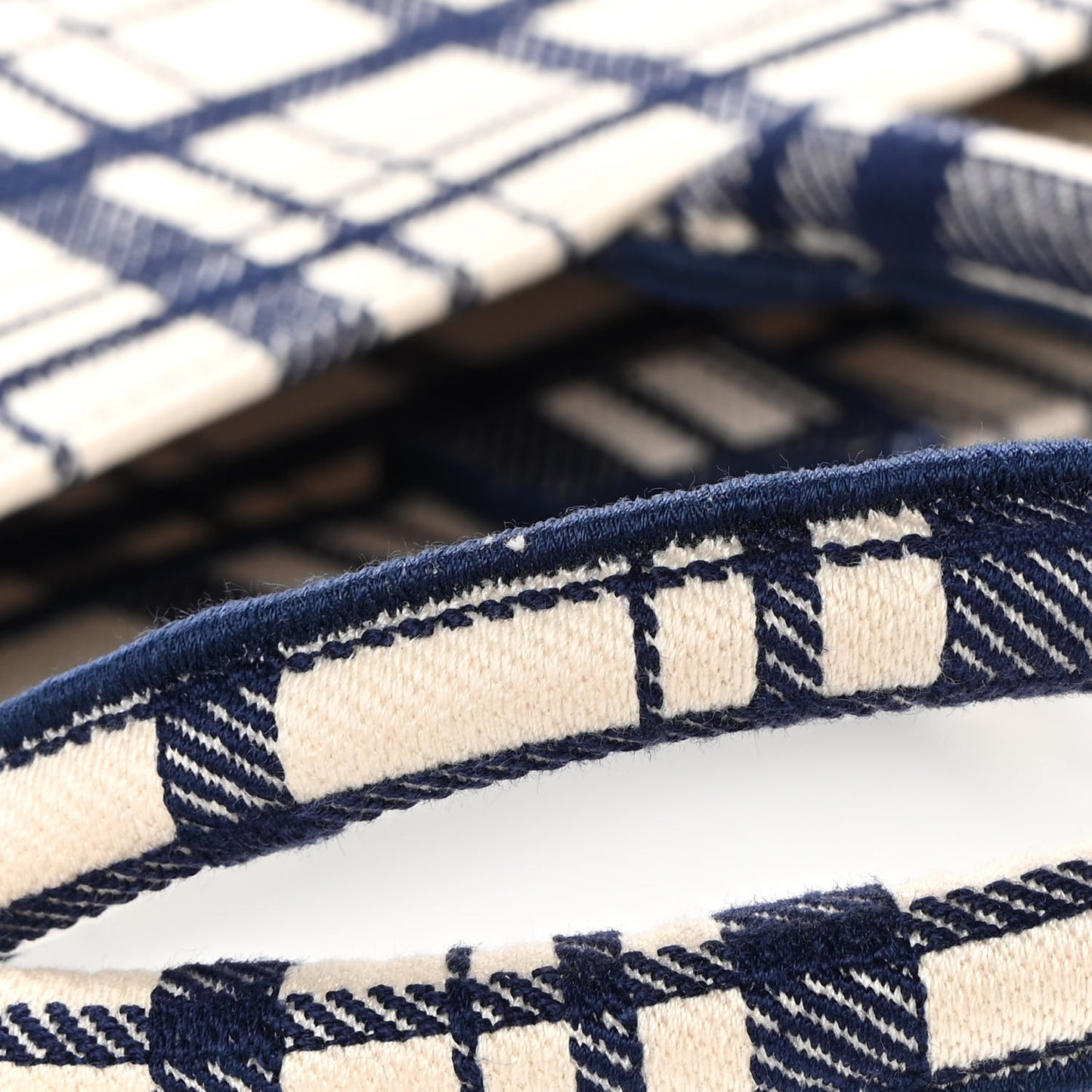 Canvas Embroidered Large Check'n'Dior Book Tote Blue