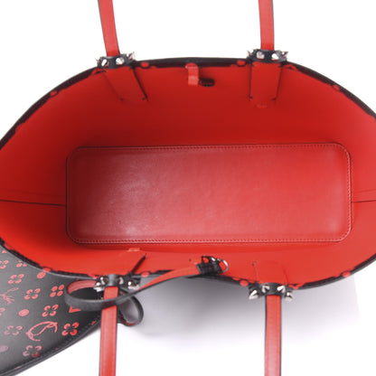 Christian Louboutin Perforated Calfskin Degrade Loubinthesky East West Cabata Tote Black Red 4 of 11