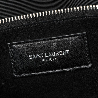 Saint Laurent Calfskin Crocodile Embossed Small Sac de Jour Black 6 of 12