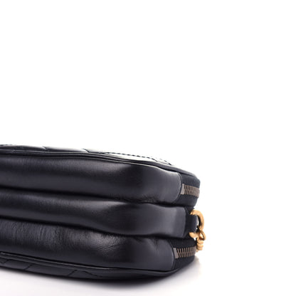 Gucci Calfskin Matelasse Mini GG Marmont Chain Crossbody Bag Black 11 of 13