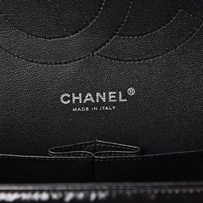 Chanel Shiny Distressed Calfskin Quilted Jumbo Double Flap So Black 6 of 10