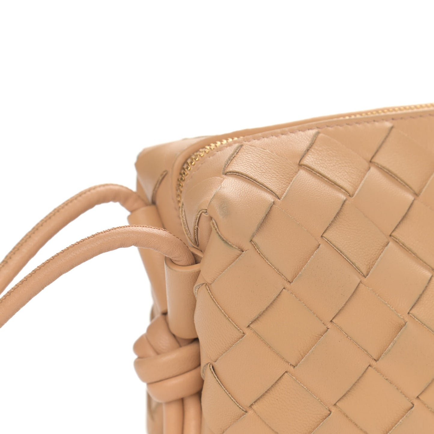 Nappa Intrecciato Mini Loop Camera Bag Almond