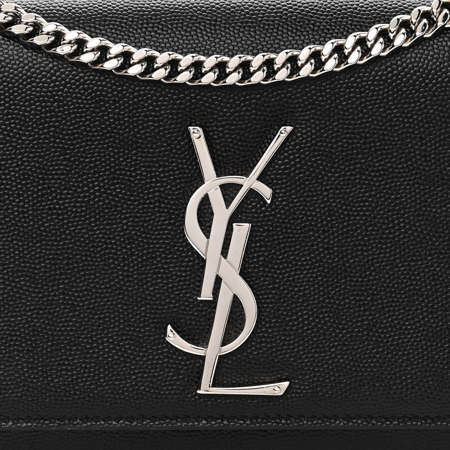 Saint Laurent Grain De Poudre Small Monogram Kate Satchel Black 8 of 10