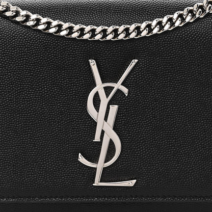Saint Laurent Grain De Poudre Small Monogram Kate Satchel Black 8 of 10