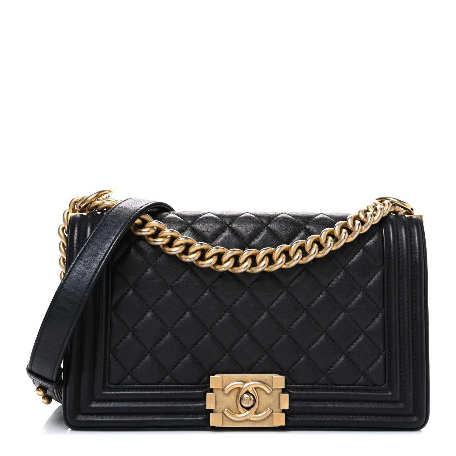 Chanel Lambskin Quilted Medium Boy Flap Black 1 of 11