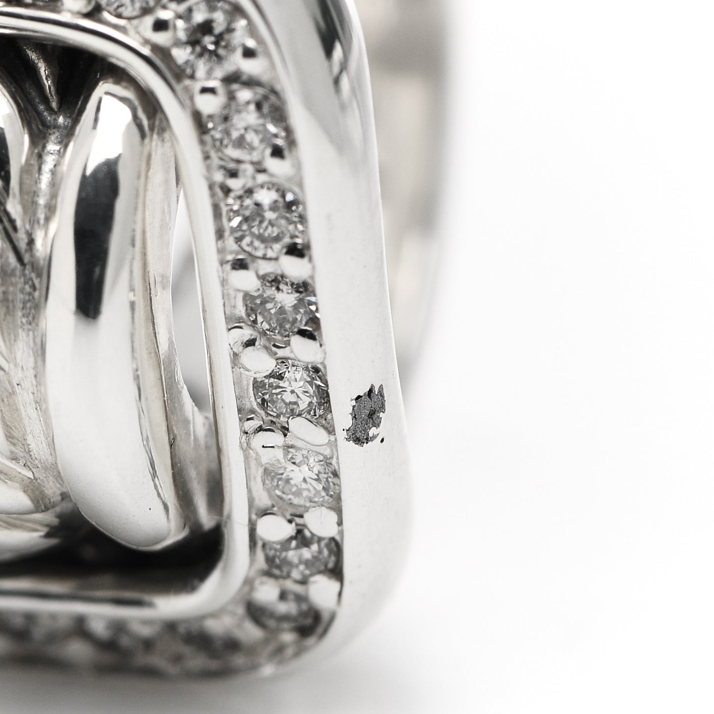 Sterling Silver Diamond Buckle Ring 52 6
