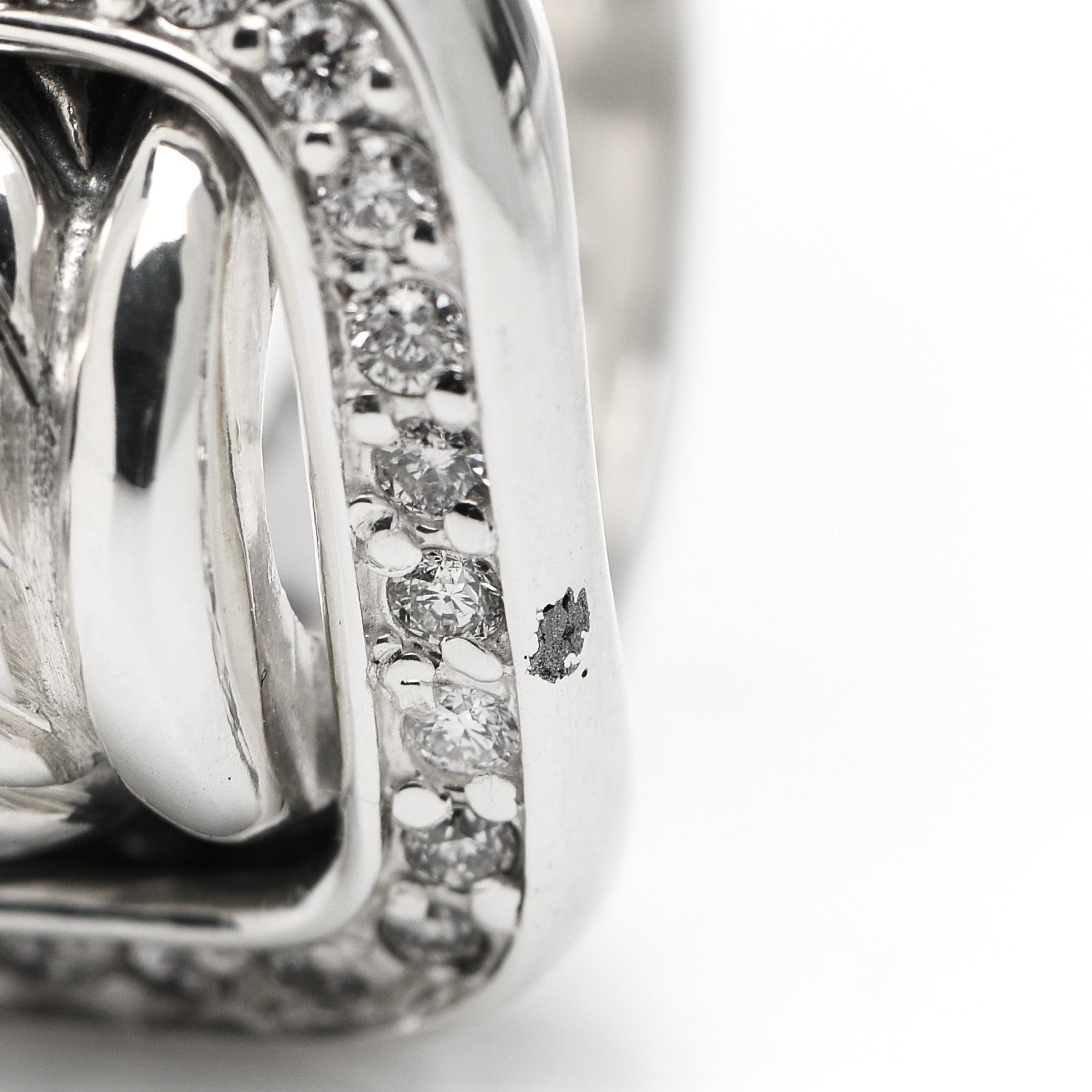 David Yurman Sterling Silver Diamond Buckle Ring 52 6 6 of 6