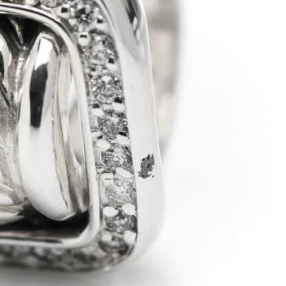 David Yurman Sterling Silver Diamond Buckle Ring 52 6 6 of 6