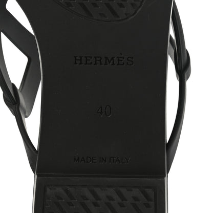 Hermes Rubber Womens Egerie Sandals 40 Black 6 of 9