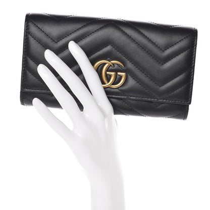 Gucci Calfskin Matelasse GG Marmont Continental Wallet Black 2 of 8
