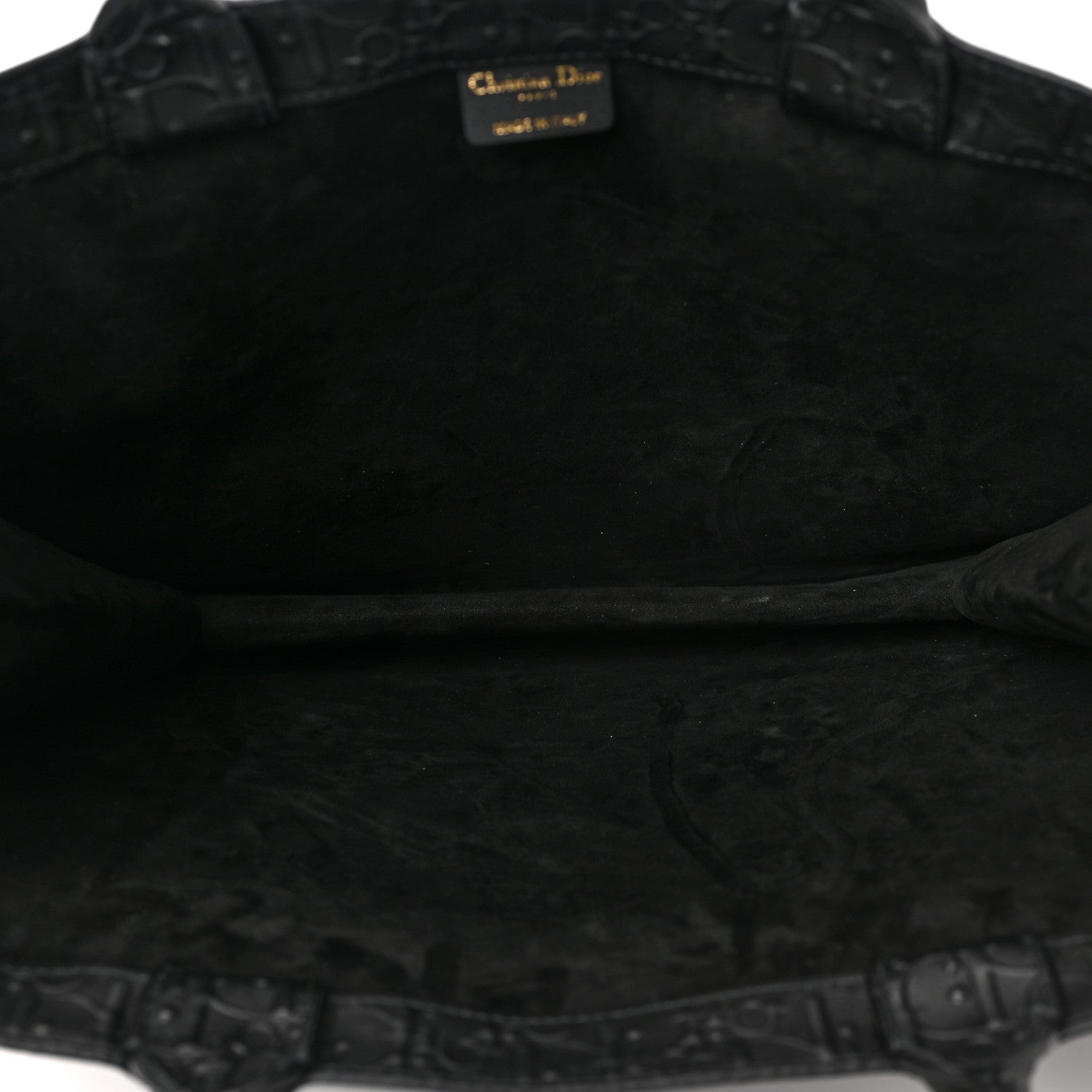 Christian Dior Oblique Calfskin Embossed Book Tote Black 5 of 9