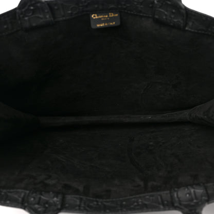 Christian Dior Oblique Calfskin Embossed Book Tote Black 5 of 9