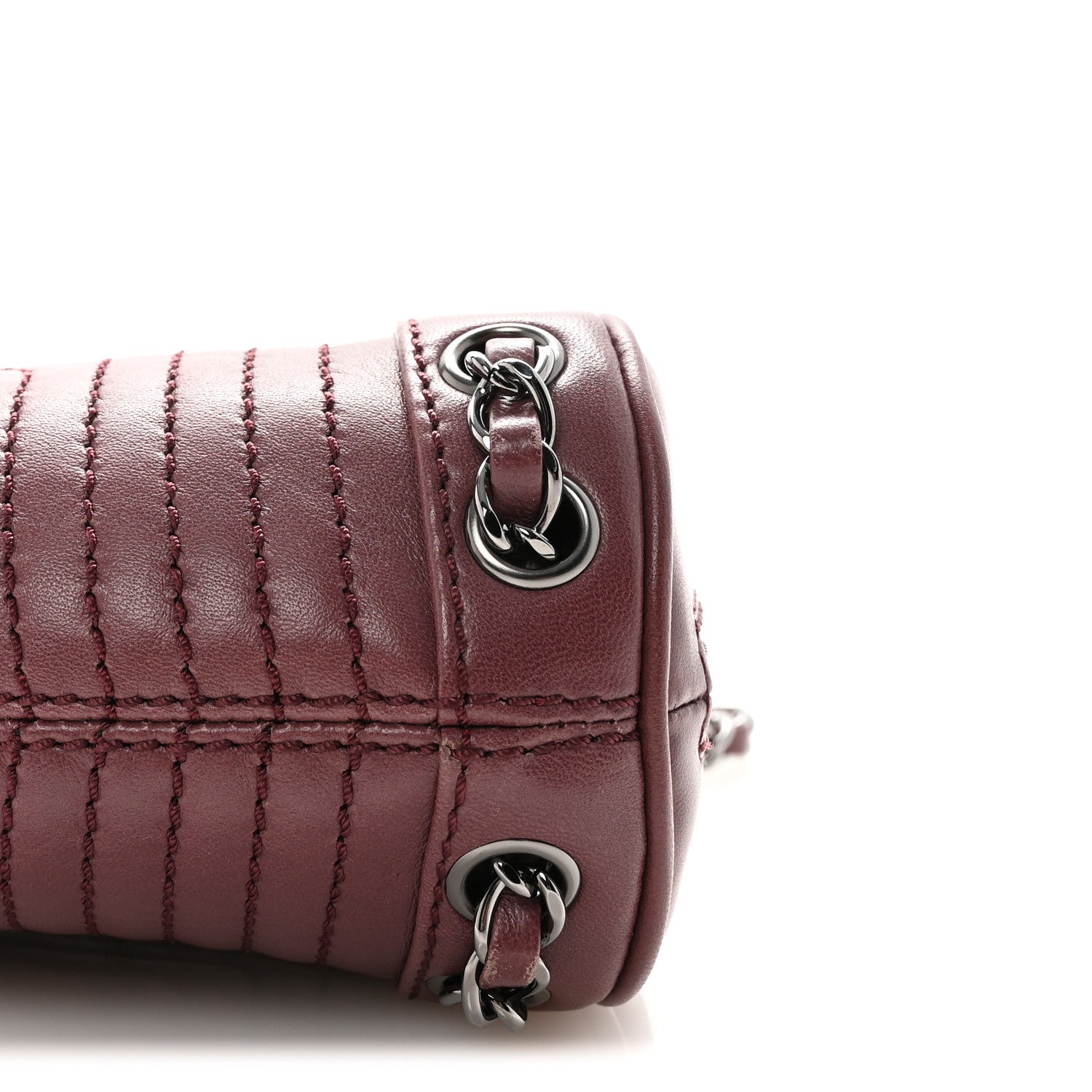 Chanel Lambskin Lax Small Tassel Shoulder Bag Dark Purple 9 of 10