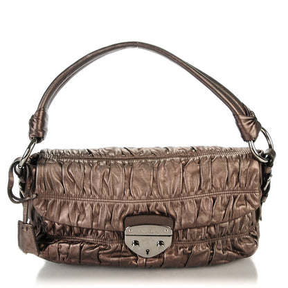 Prada Nappa Gaufre Mordore Shoulder Bag Graphite 1 of 7