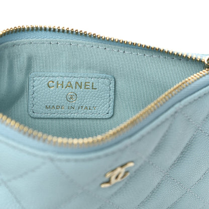 Chanel Caviar Quilted Small Cosmetic Case Light Blue 6 of 8