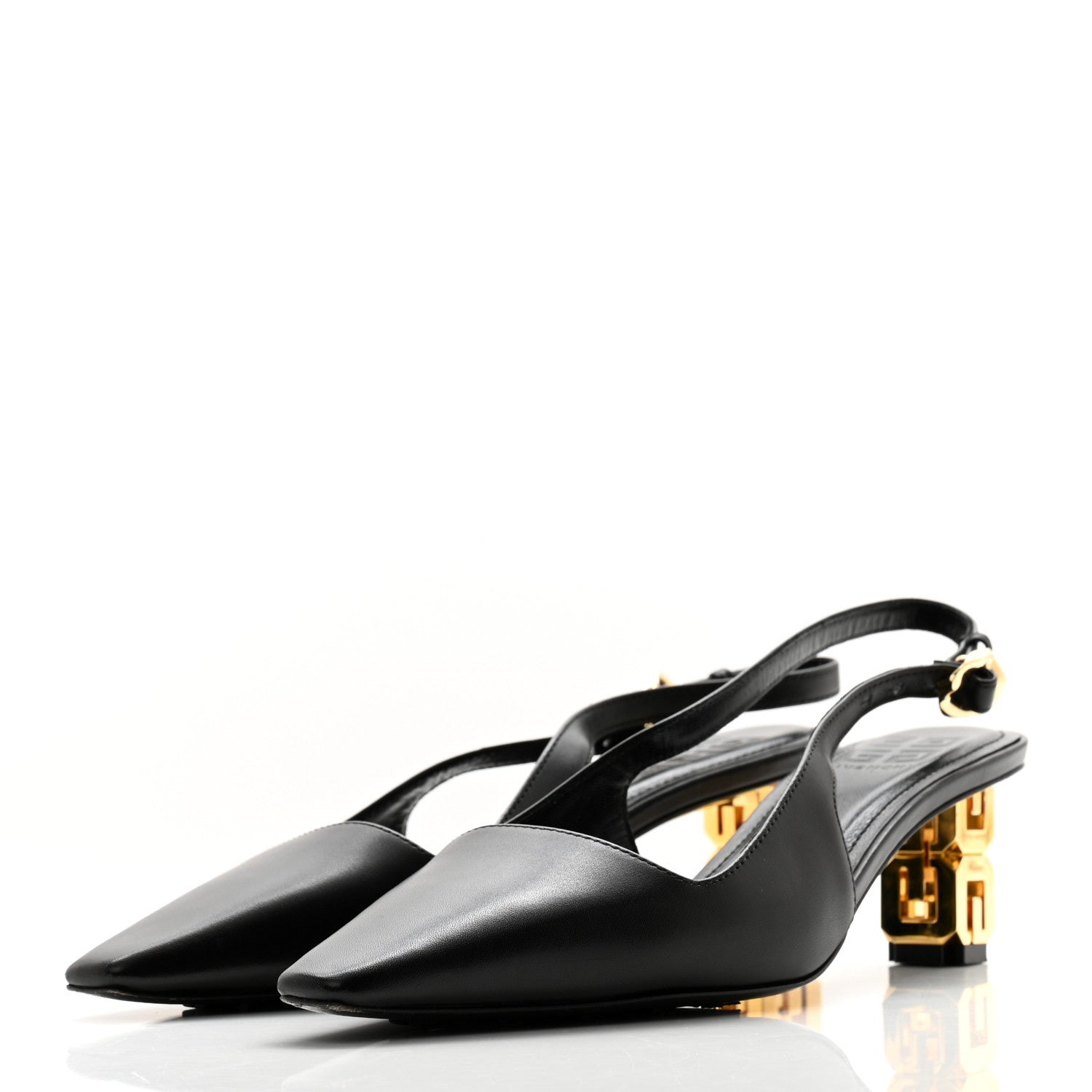 Givenchy Calfskin G Cube 50mm Slingback Pumps 35 Black 3 of 12