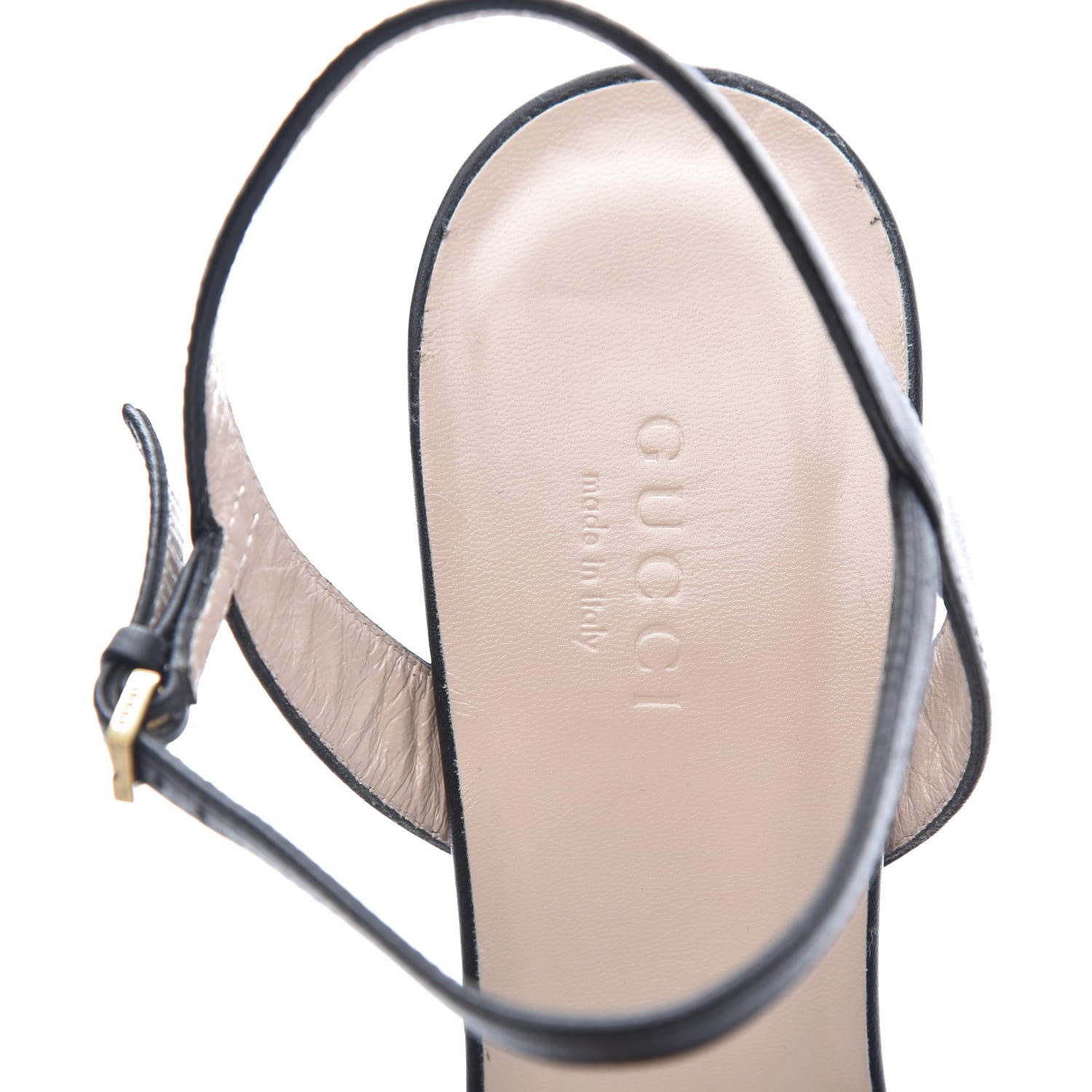 Gucci Lifford Calfskin GG Marmont Ankle Wrap 75mm Sandals 38 Black 6 of 7