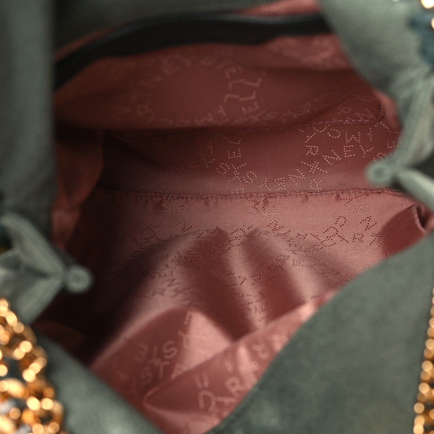 Stella McCartney Shaggy Deer Mini Falabella Fold Over Tote Stone Green 5 of 10