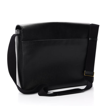 Saint Laurent Grain De Poudre Classic Flap Front Messenger Bag Black 3 of 12