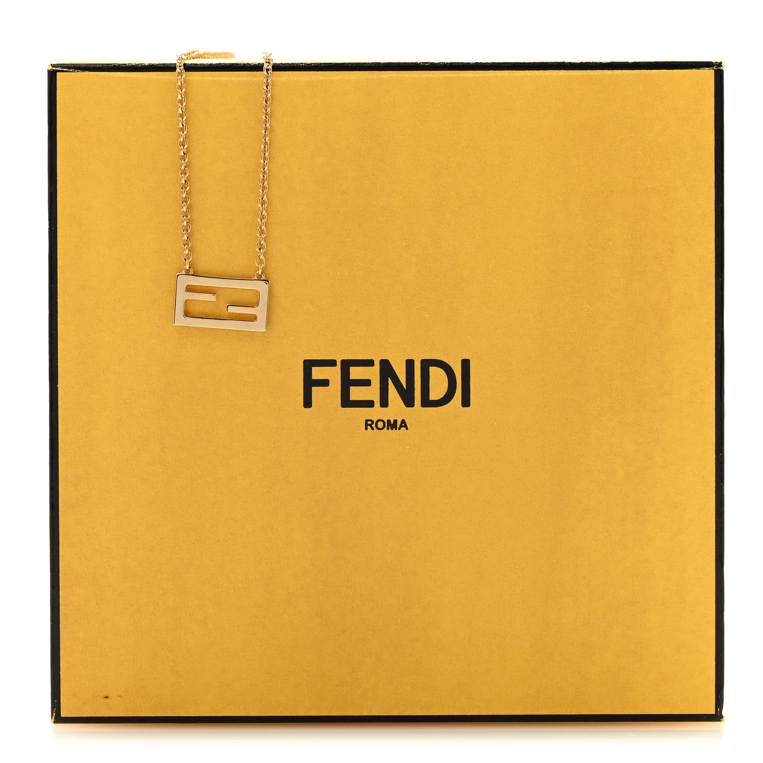 Fendi Bronze Baguette Necklace Gold 7 of 7