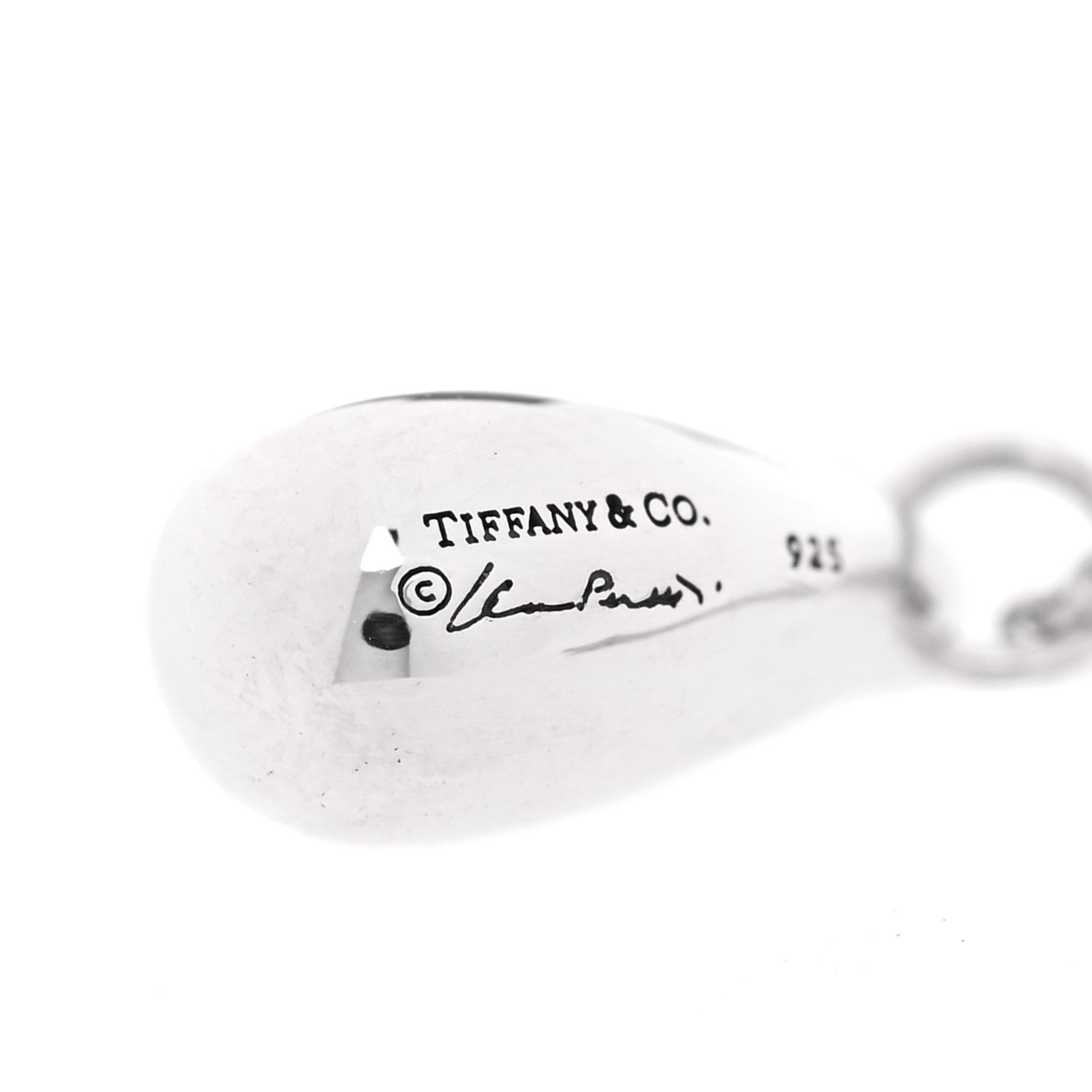 Tiffany Sterling Silver 12mm Elsa Peretti Tear Drop Pendant Necklace 8 of 8