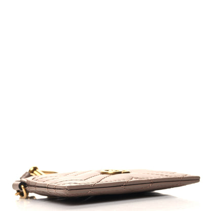 Gucci Calfskin Matelasse GG Marmont Key Case Card Holder Porcelain Rose 4 of 7