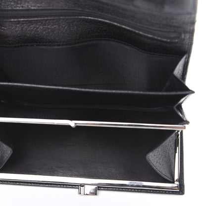 Gucci Monogram Metal Bar Continental Flap Wallet Black 5 of 13