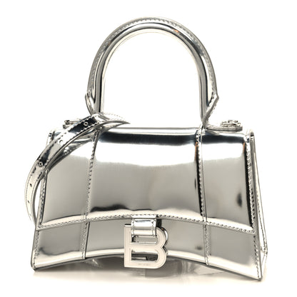 Balenciaga Metallic Calfskin Hourglass Top Handle Bag XS Silver 1 of 11