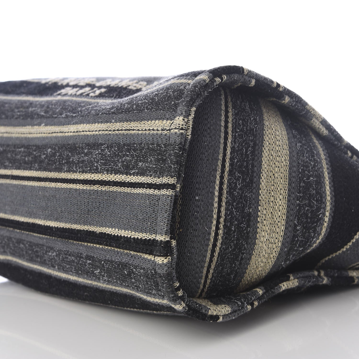 Chanel Striped Canvas Small Deauville Tote Dark Grey 6 of 8