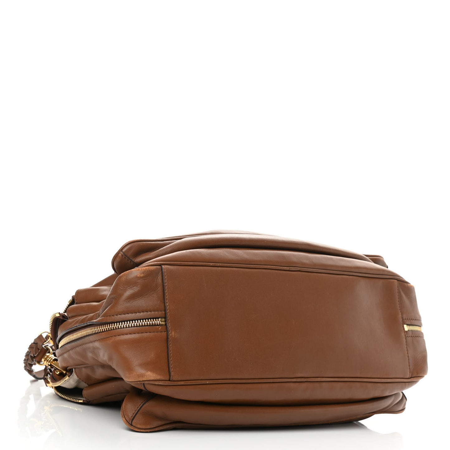 Smooth Calfskin Small Triptyque Satchel Brown