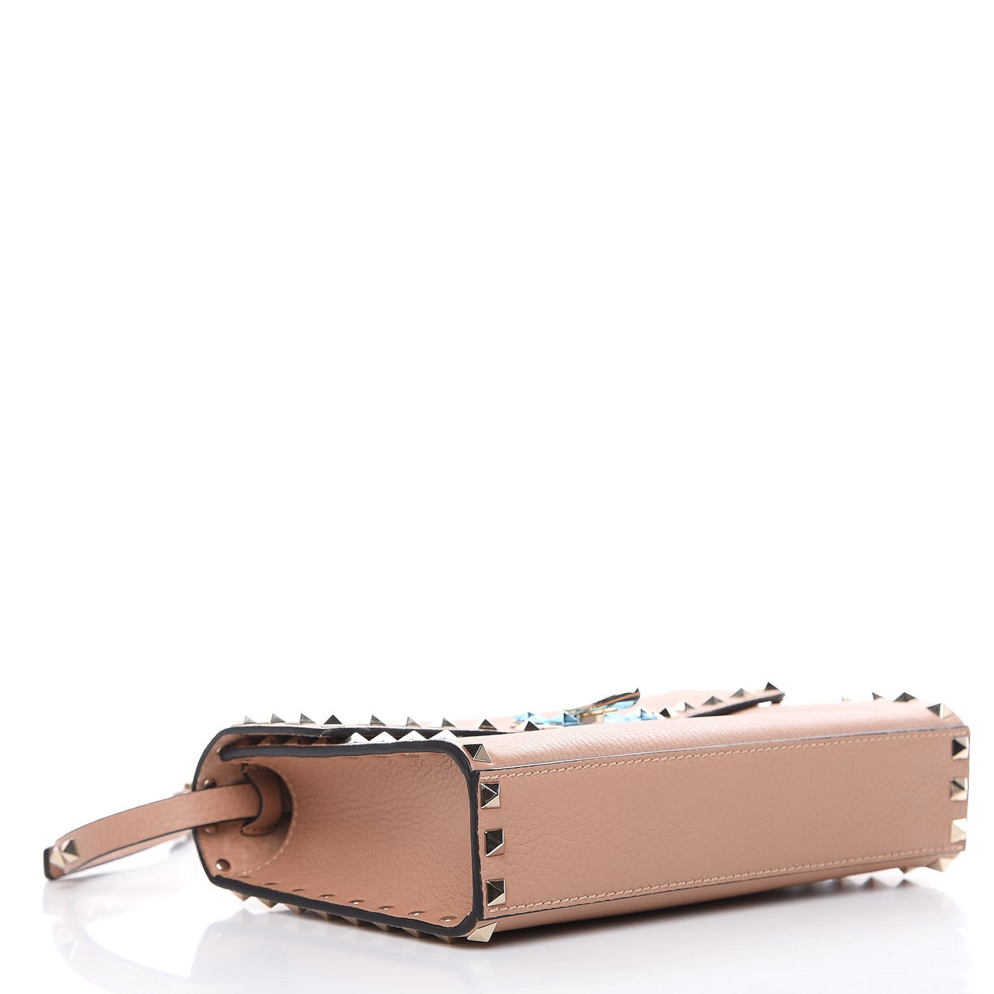 Pebbled Calfskin Medium Rockstud Flip Lock Crossbody Bag Skin Sorbet