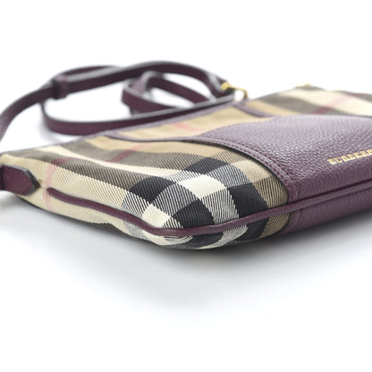 Burberry House Check Peyton Crossbody Clutch Bag Mahogany Red 6 of 9
