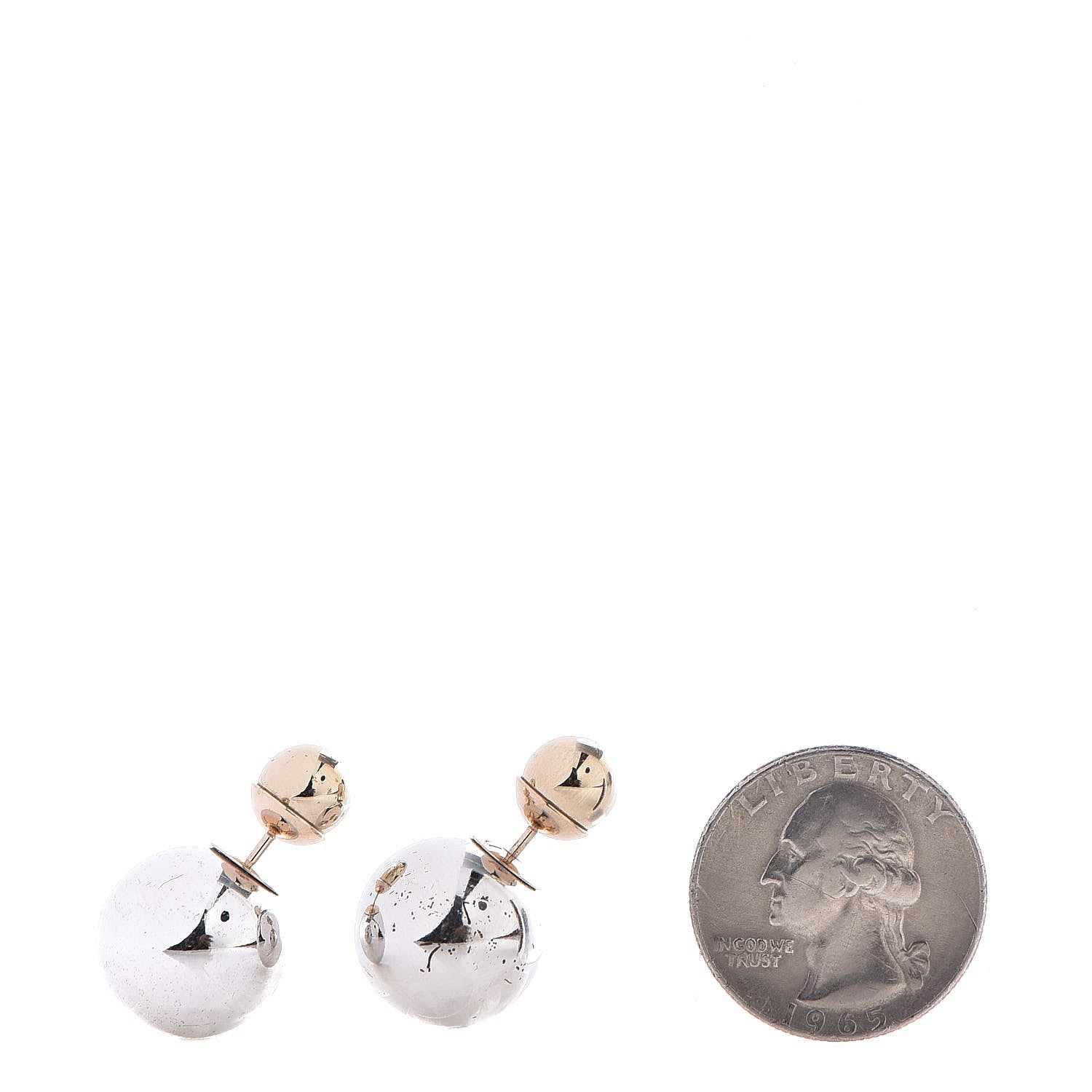 Christian Dior Mise En Dior Tribal Earrings Gold Silver 2 of 5